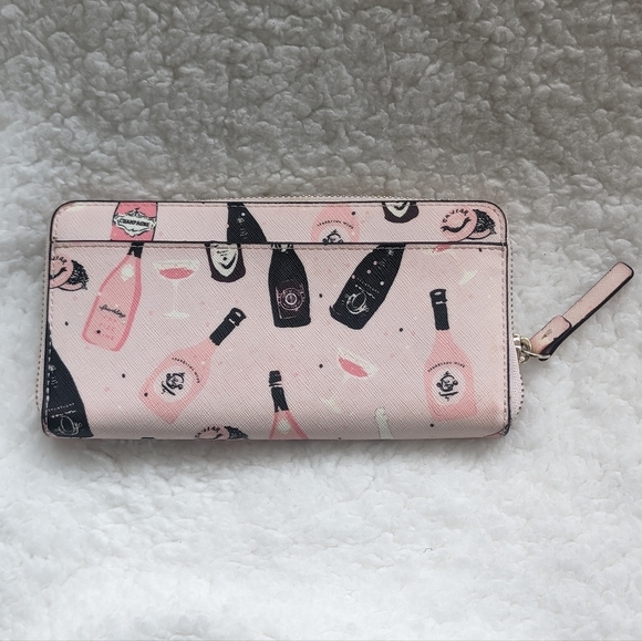 Kate Spade Champagne Toss Pink Continental Zip Wallet - Picture 2 of 7